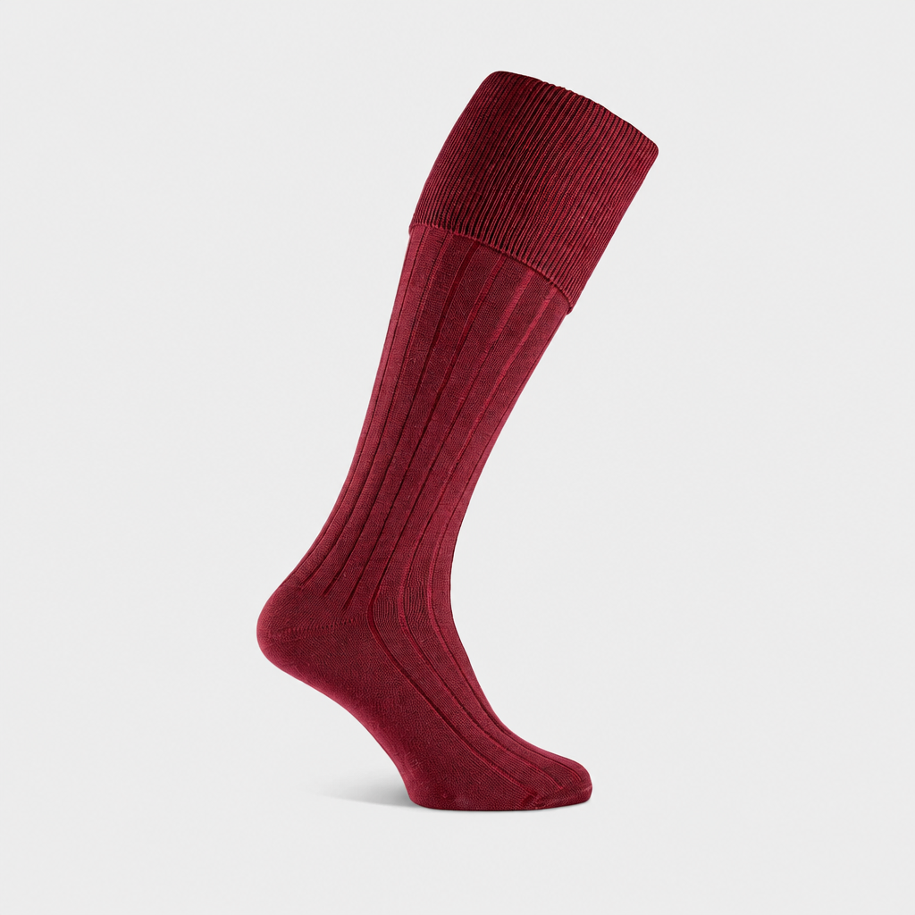 Burgundy Flint shooting sock with EFEFEF background