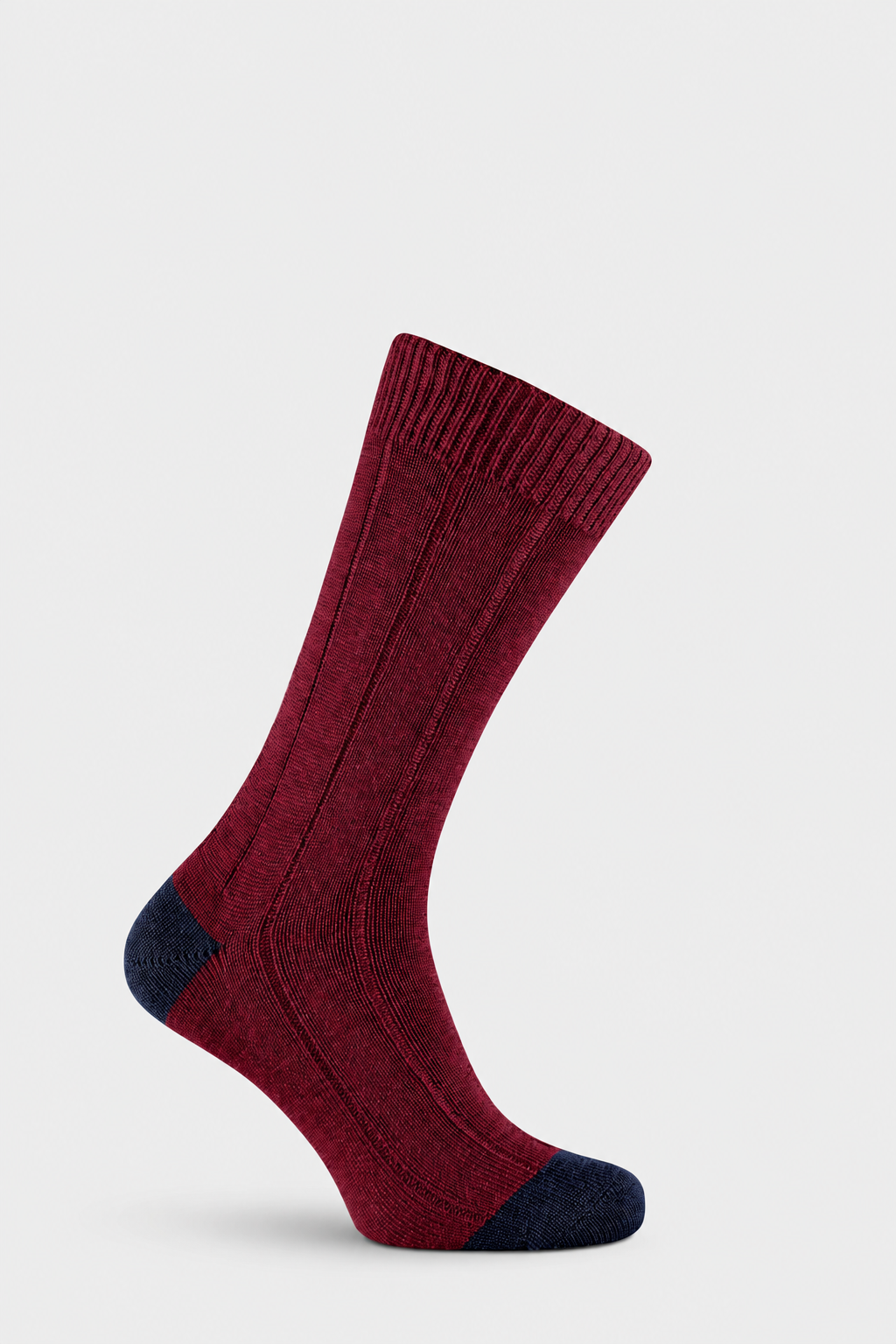 Burgundy Linley sock with EFEFEF background