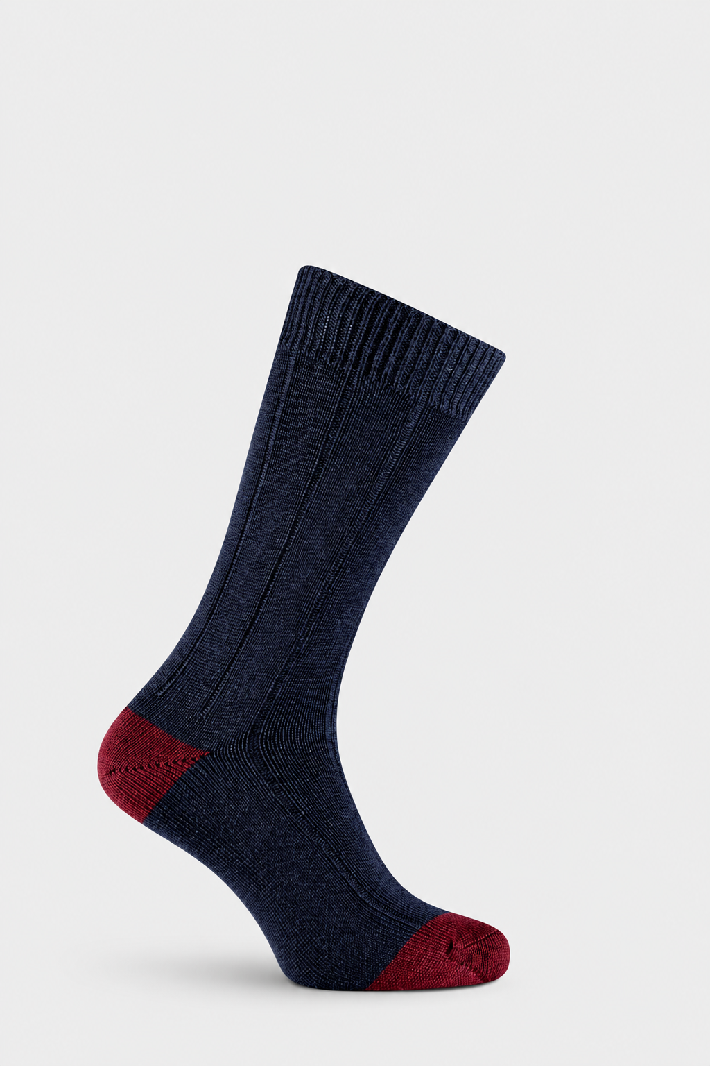 Mid Navy Linley sock with EFEFEF background