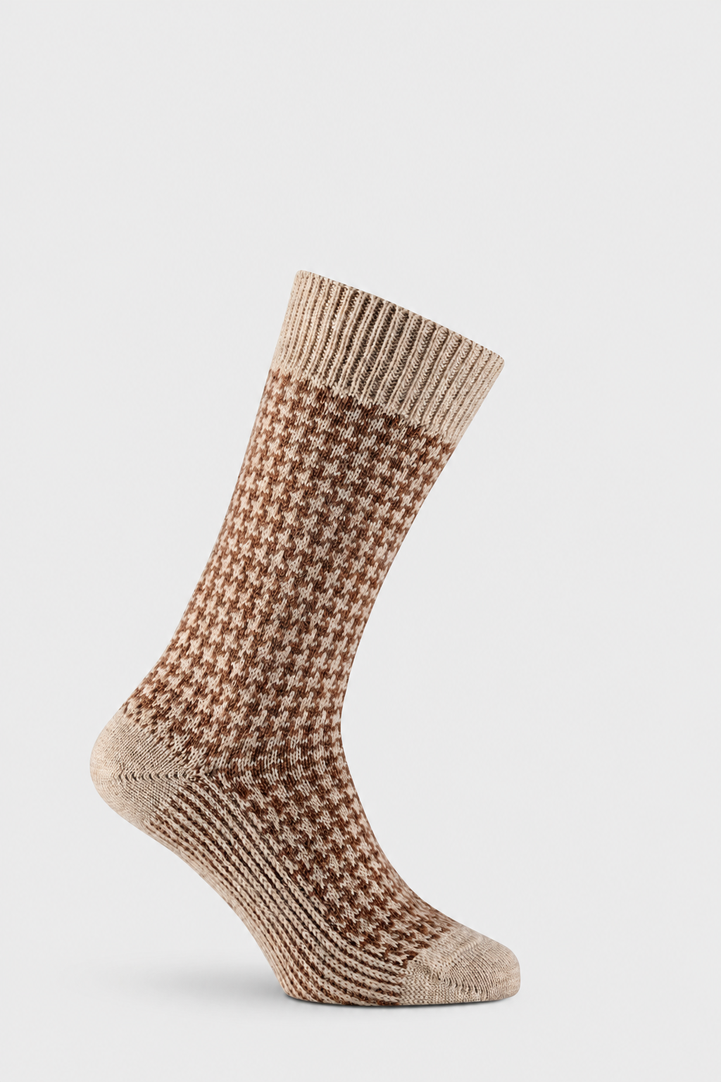 Oatmeal Quorn boot sock with EFEFEF background