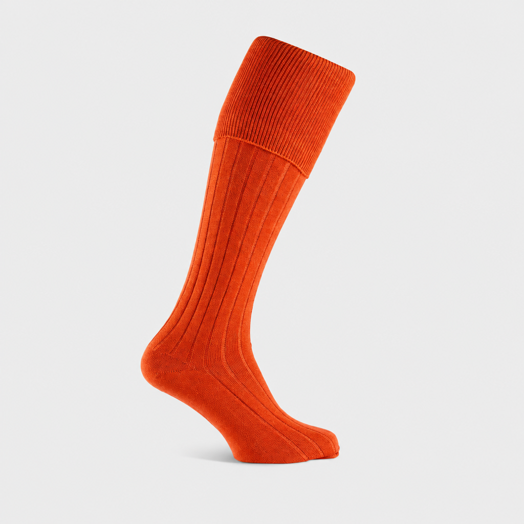 Orange Flint shooting sock with EFEFEF background