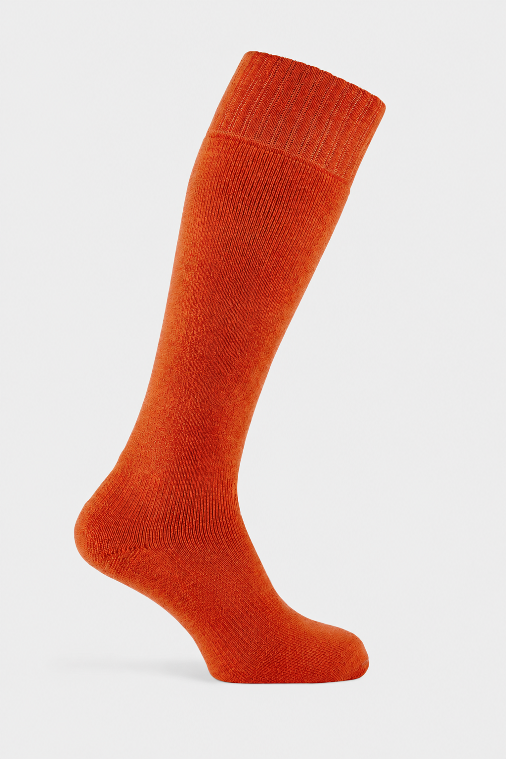 Orange Hiker knee sock with EFEFEF background