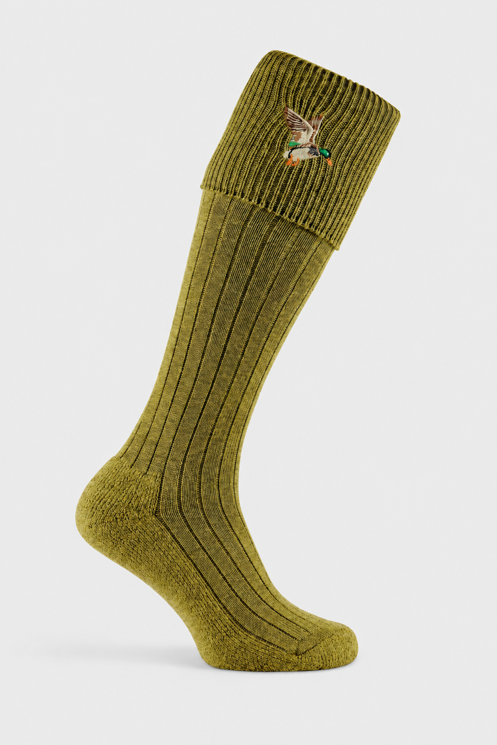 Sage Stalker Duck sock with EFEFEF background