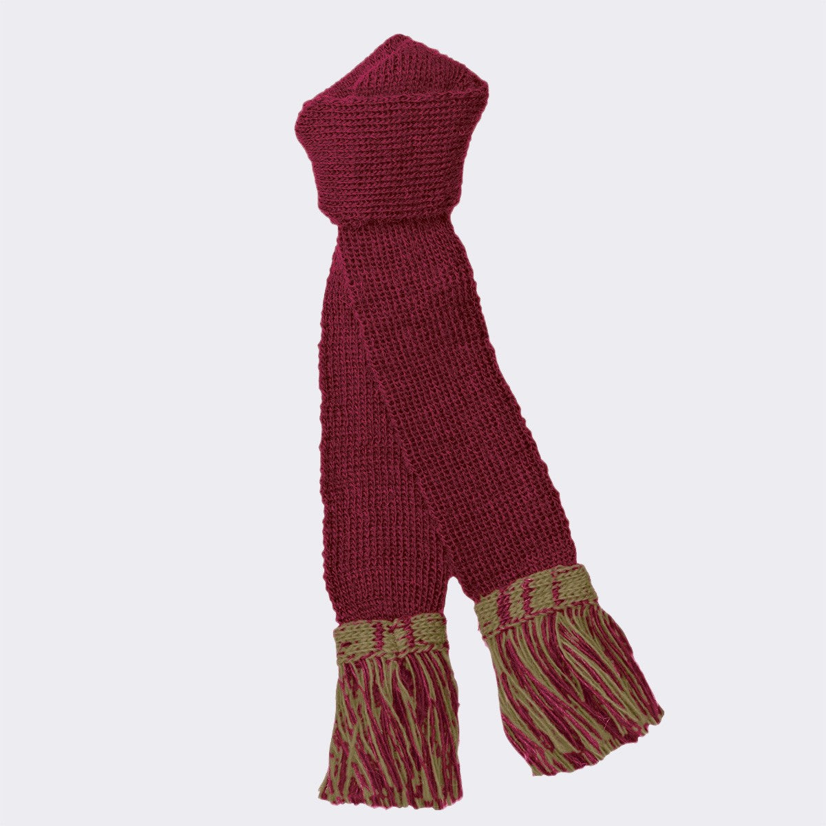 WOOL GARTER | BURGUNDY / OLIVE