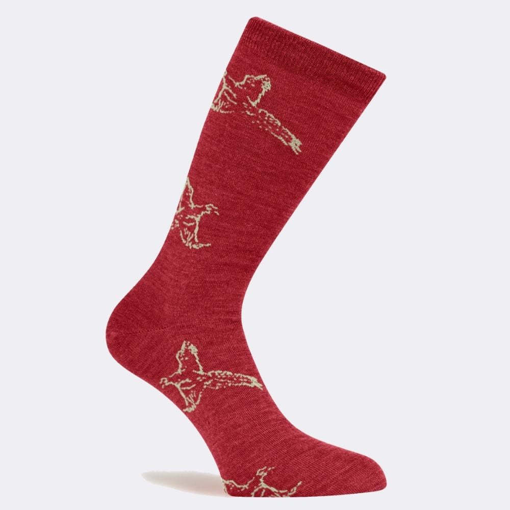 THE PHEASANT SOCK | DEEP RED