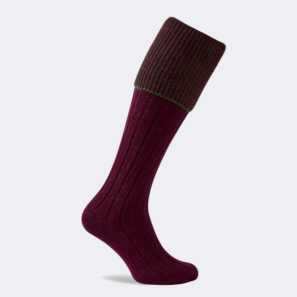 Chiltern shooting sock in burgundy