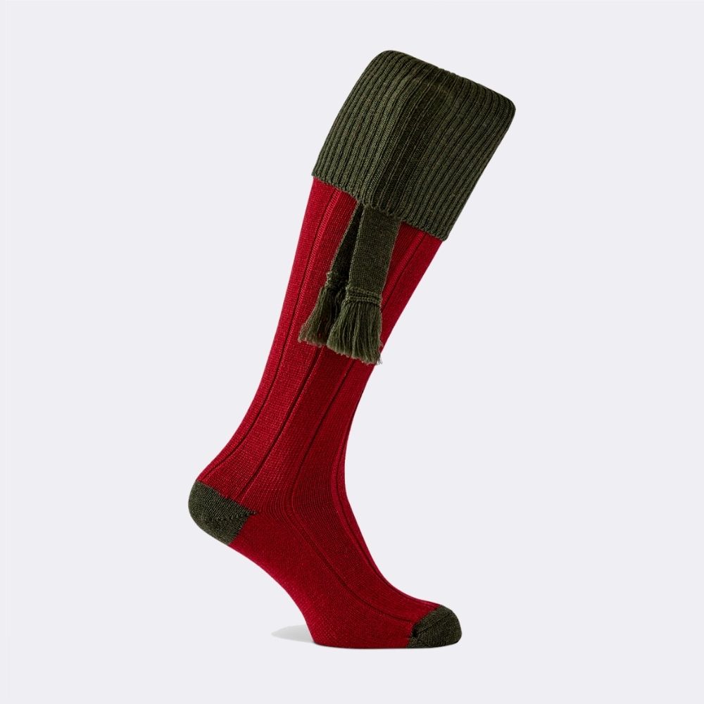 ROYALE SHOOTING SOCK & GARTER SET | DEEP RED