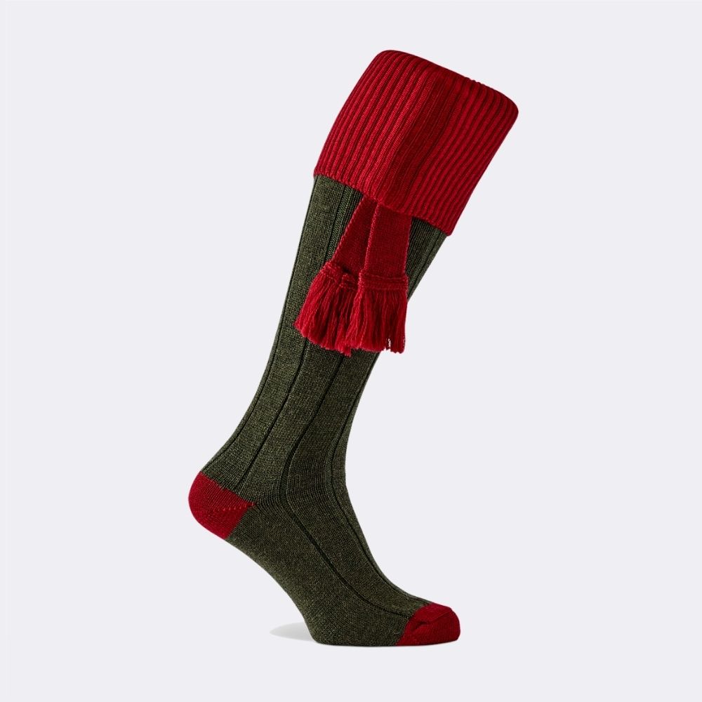 ROYALE SHOOTING SOCK & GARTER SET | HUNTER DEEP RED