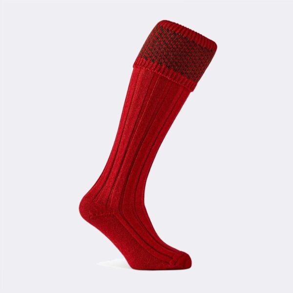 PENRITH SHOOTING SOCK | OLIVE / RUBY