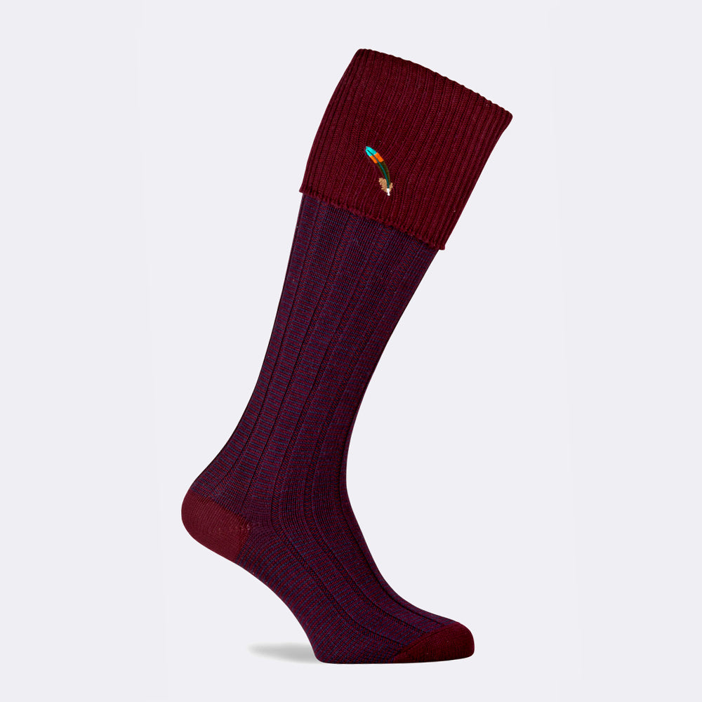 DARTMOOR SHOOTING SOCK | BURGUNDY