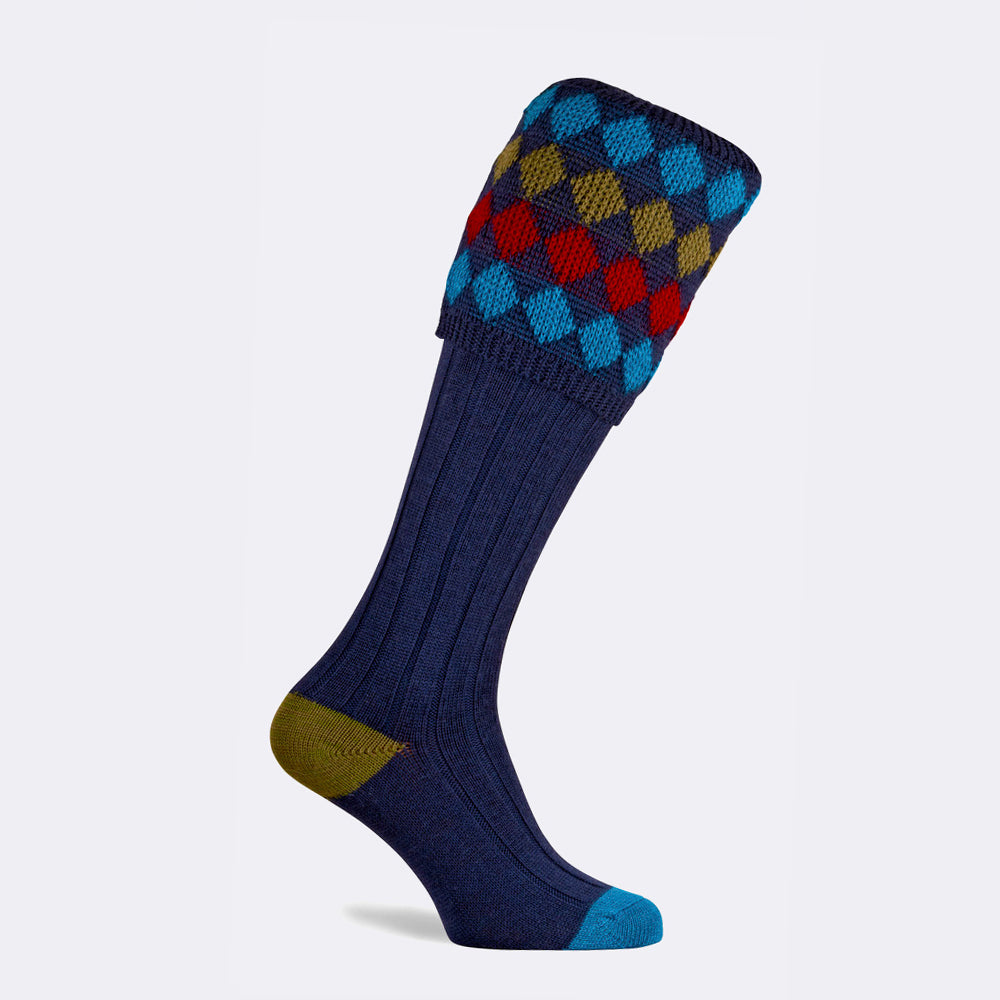 KENDAL LUXE SHOOTING SOCK | MID NAVY