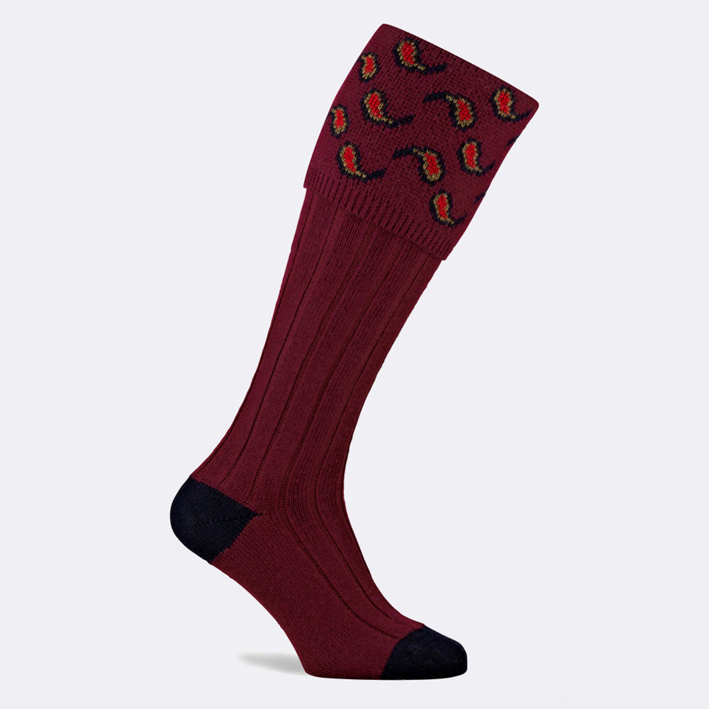 NORFOLK SHOOTING SOCK | BURGUNDY