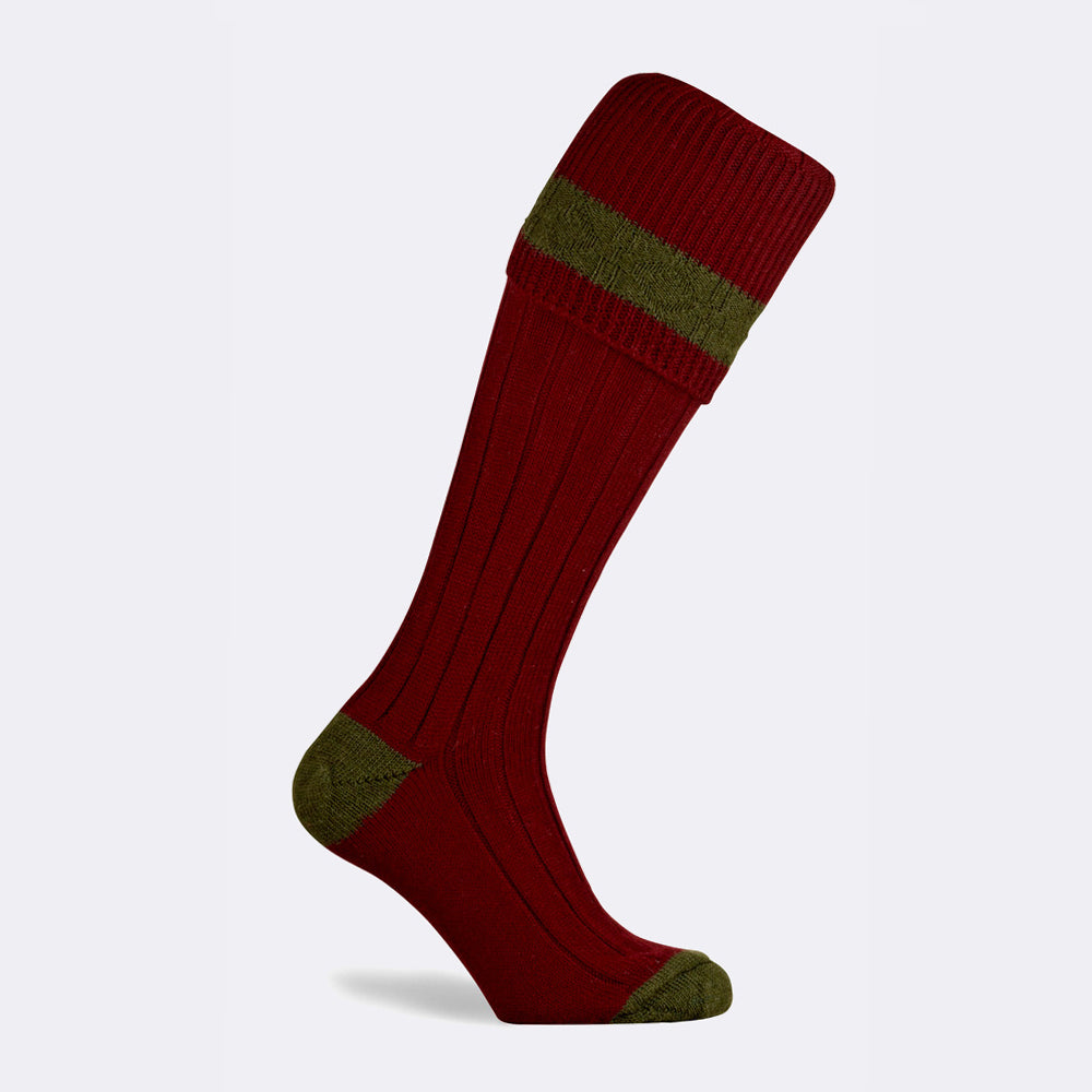 Byron shooting sock burgundy