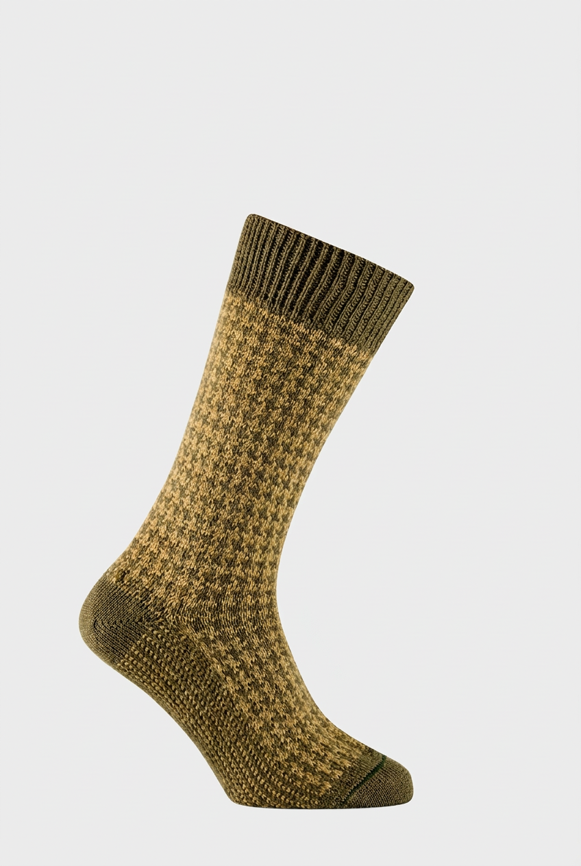 Olive boot sock with a #EFEFEF background