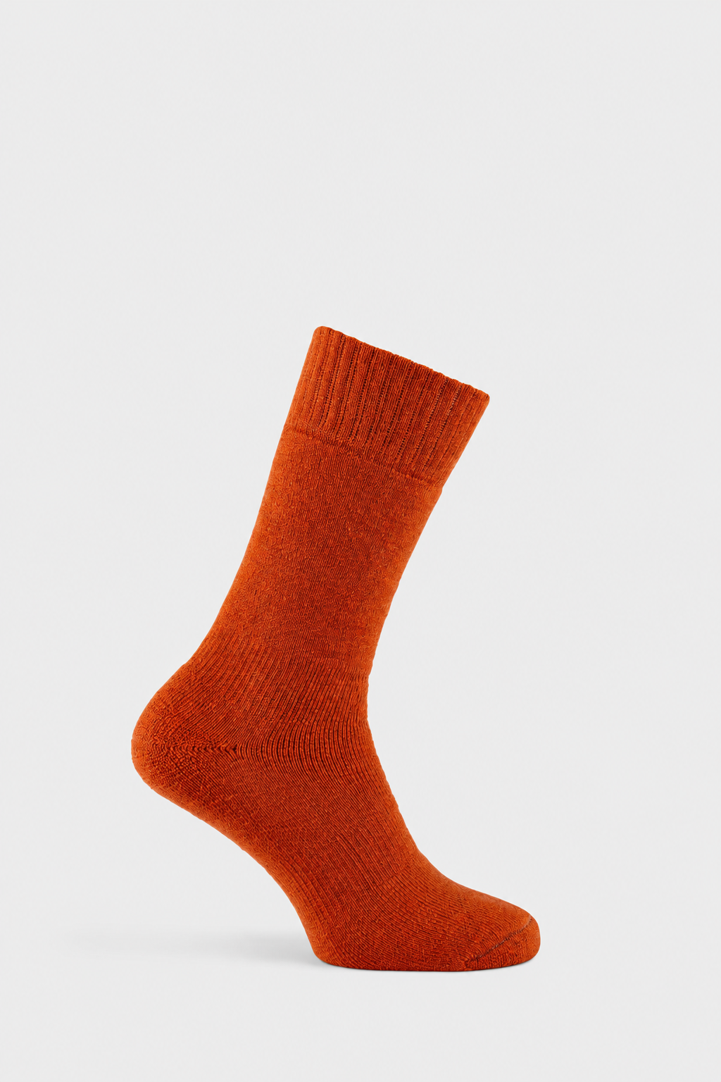 Orange Hiker Boot Sock with EFEFEF background