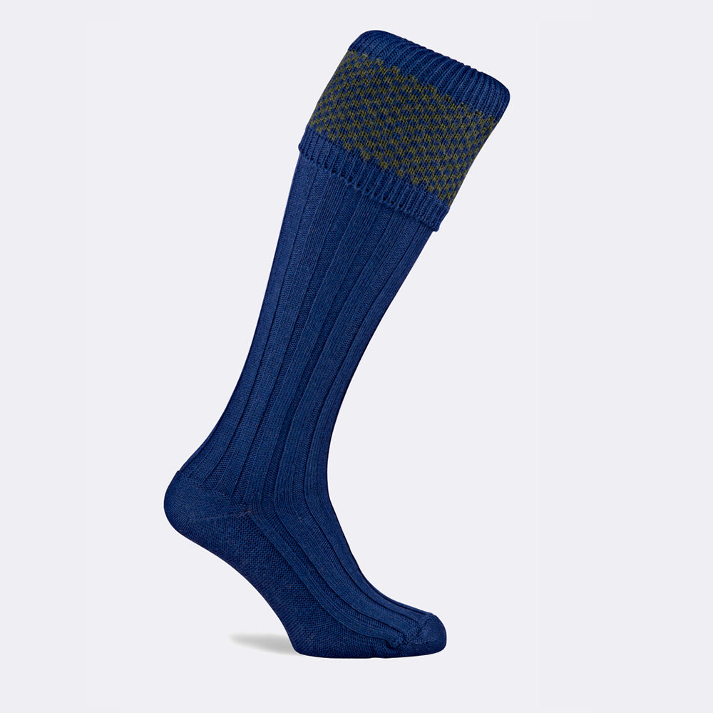 PENRITH SHOOTING SOCK | OLIVE / SAPPHIRE