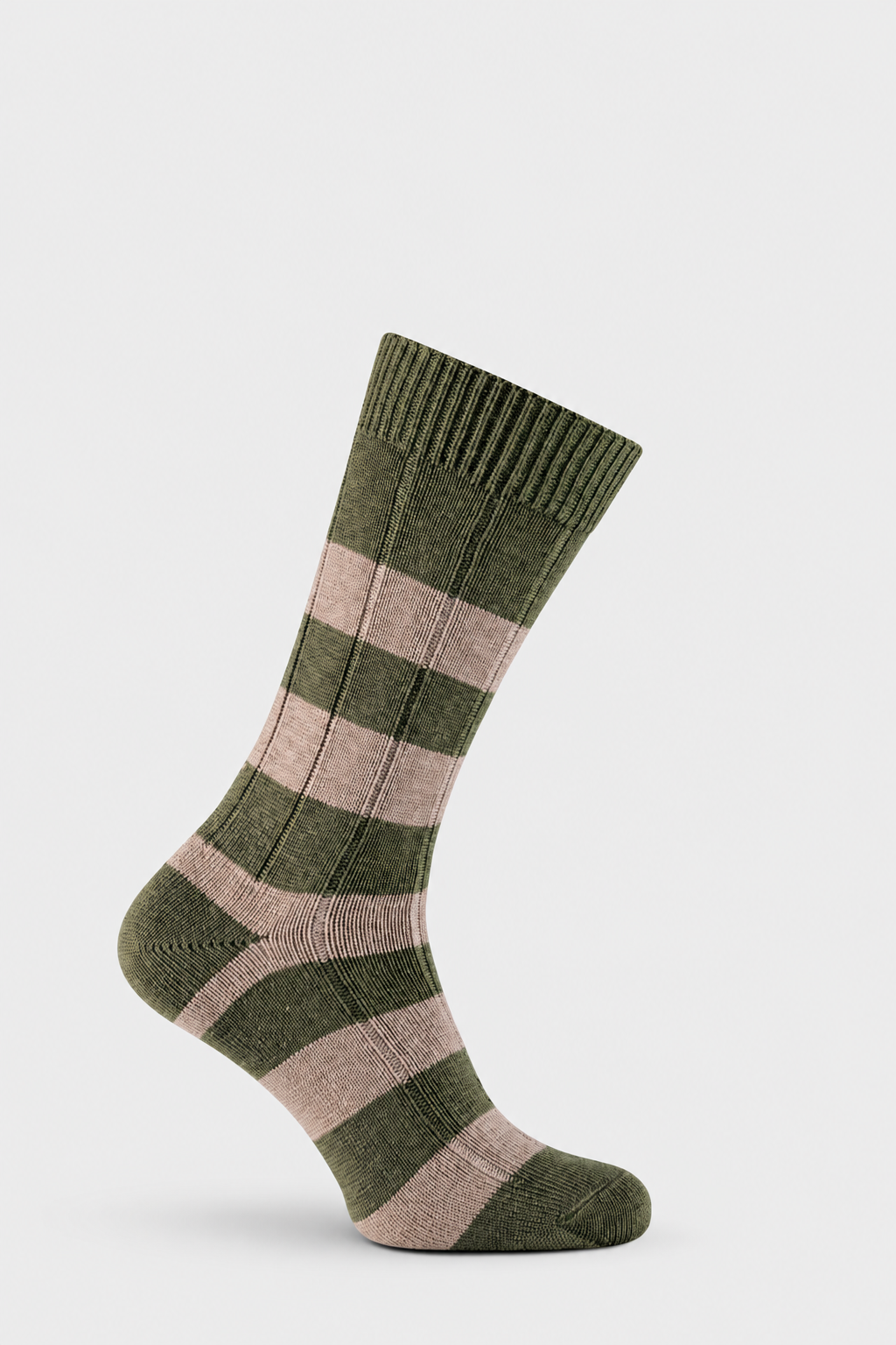 Striped Hunter Linley sock with EFEFEF background