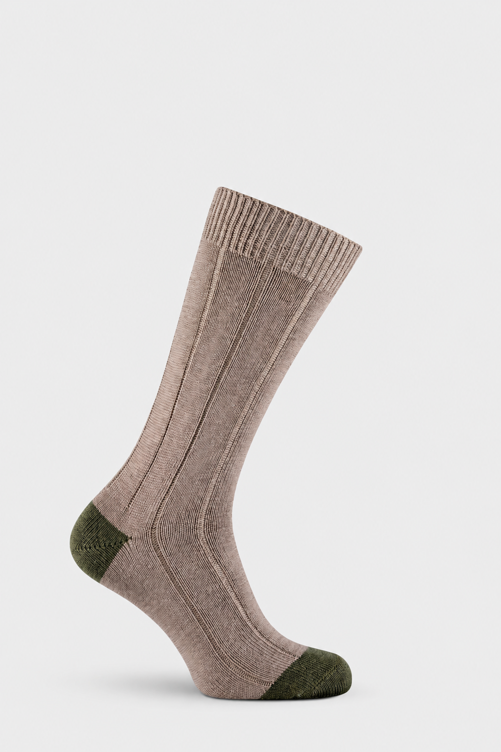 Taupe Linley sock with EFEFEF background